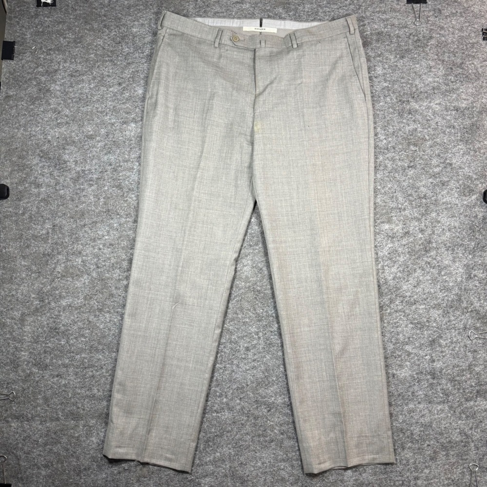 Ermenegildo Zegna Dress Pants Mens 56R (38x30) Grey Wool Flat Front Luxury